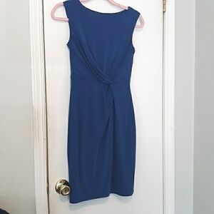 Donna Ricco NY Royal Blue Knot Front Sleeveless Classic Dress Popover Sz 4
